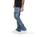 Vintage Wash Slim Fit Men Stacked Denim Jeans